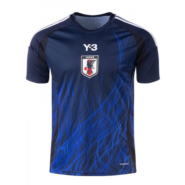 Japan maillot de football à domicile Y3 pour adulte uniforme de football bleu pour homme premier kit de vêtements de sport haut 2024-2025